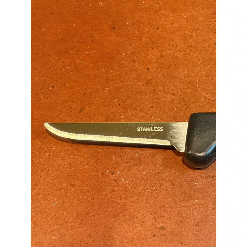 Stainless Steel Paring Knife Black Handle 3 Inch Blade Kitchen Utility Tool